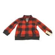 New Oshkosh B'gosh 24m 24 month Plaid Red Black Flannel Jacket