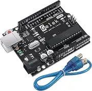 UNO R3 Microcontroller Board Compatible with Arduino Uno R3, ATmega328P and ATmega16U2 with USB Cable, Prototyping Board