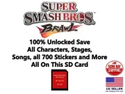 Super Smash Bros. Brawl Nintendo Wii SD Memory Card 100% UNLOCKED