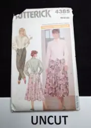 BUTTERICK Vtg Pattern 4385 Misses Plus Sz 18 20 22 Button Front Top Skirt Pants