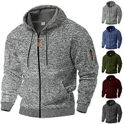 Men's Hoodie Full Zip Hoodie Tactical Hoodie Wine Red Army Green Navy Blue Light Grey Dark Gray Hooded Plain Sports Outdoor Daily Holiday Streetwear Cool Casu