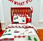 Pottery Barn Pillow SHAM Plaid Disney Holiday fur star Christmas tree gift kid