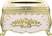 MAGICLULU Luxury Napkin Box Retro Tissue Container Decorative Paper Towel Dispenser Gold Tissue Box