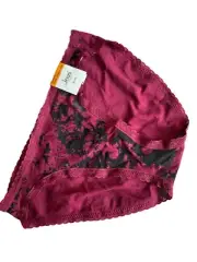 Jenni Women’s Lace Trim Hipster Tiedye Panties Briefs Underwear Burgundy Small