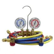 Mastercool 66661 2-Way Brass Manifold Gauge Set with 2 1/2" Silicone-Dampened...