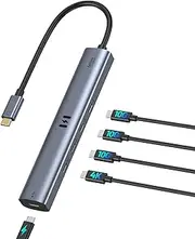 10Gbps USB C Hub, 5 Ports Splitter with 100W PD,Video Output(Only One USB C Port Support), USB C to USB C Hub Multiport Adapter for MacBook Pro/Air M2 M1, iPad, Dell, HP, Samsung,Etc