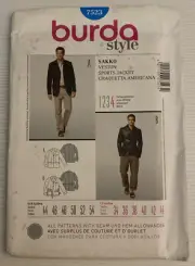 Burda Style 7523 Sewing Pattern Multi-Size Men's Sports Jacket