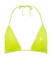 [David Koma] David Koma Sequined triangle bikini top AU 6 yellow