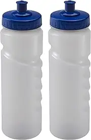 750ml Water Bottle, BPA Free Sports Water Bottle, Cycling Water Bottle with Screw Top, Squeeze Water Bottle for Gym, Reusable Sports Bottle, Multipack 2 x Navy Sports Lid Water Bottles