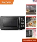 Retro Countertop Microwave Oven with Auto Cook & Reheat, Defrost, Quick Start...