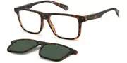 Polaroid PLD 2131/CS with Clip-On Polarized N9P/UC Men's Glasses Tortoiseshell Size 55 - Private Health Rebate - Blue Light Block Available