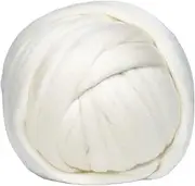 [Revolution Fibers] Merino Wool Roving 1 lb (16 Ounces) for Spinning | Soft Chunky Jumbo Yarn for Arm Knitting Blanket |100% Natural Undyed (Off-White) Wool Yarn, Felting Core, Carded Stuffing
