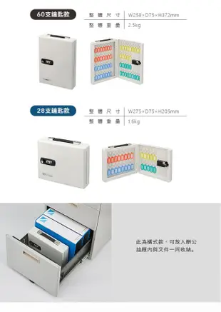 日本仲林Nakabayashi 鋼製壁掛手提兩用密碼鎖型鑰匙管理箱(可收納60支鑰匙)