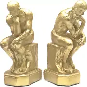 25594 Thinker Bookends 9 Inch Big Unique Book Ends Nonskid Heavt Duty Solid Shel