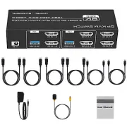2 In 2 Out Dual Monitor HDMI KVM Switch 4K 120Hz 8K USB3.0 KVM Switcher