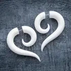 White Spiral Earrings, Anime Cosplay Fake Gauges, Handmade Polymer Clay Jewelry