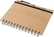 BEBEMOKO Elegant Bamboo Notebook Lightweight Compact for Students Teachers Professionals Spiral Bound Memo
