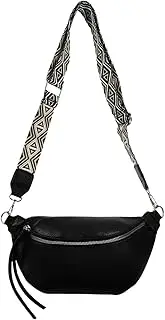 [TENDYCOCO] Fanny Pack Cross Body Bag for Women Waist Bag Crossbody Bag Sling Backpack Shoulder Pouch Bum Bag Women Tote Bag Crossbody Backpack Creative Shoulder Bag Luggage Black Polyester