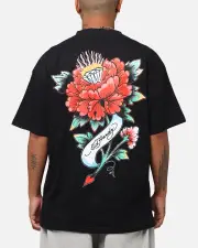 [ED HARDY] Ed Hardy Flourish Script T-shirt Black - Size 3XL 3XL Black
