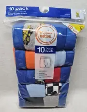 Wonder Nation Boys' Soft Cotton Boxer Briefs, 10-Pack, Vehicles, Size M(8)