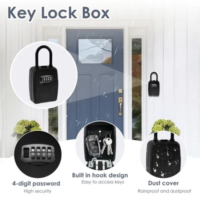 Key Safe Resettable 4 Digit Combination Safe Key Box 10 Keys Large paaoT