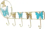 Hoement Metal Wall Hook Decorative Coat Rack with Hooks Chic Iron Hanger for Entryway Space Saving Key Holder for Bathroom Sturdy Storage