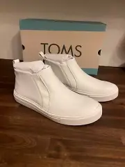size 11 TOMS Bryce white leather Slip-on sneakers shoes