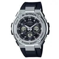 在飛比找蝦皮商城優惠-【CASIO】G-SHOCK 強悍太陽能銀框三眼錶-黑(GS