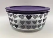 Pyrex Purple Heart 4 Cup Glass Storage Container