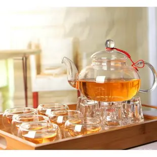 玻璃花茶壺 泡茶壺 耐熱玻璃 整套花草茶具 花茶壺 附過濾功夫茶具 禮品特價套裝