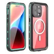SHELLBOX Dot+ Series Case for iPhone 15 Pro Max IP68 Waterproof Clear PC+TPU Compatible with MagSafe