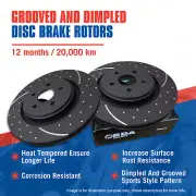Front Slotted & Dimpled Disc Brake Rotors for Volvo 240 260 1974-1993 (for: Volvo)