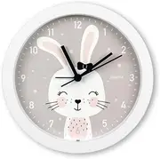 Hama Maui Children's Watch with Alarm Function, Analogue and Low Noise, Diameter 16 cm, Rabbit Design, with Hour, Minute and Second Hands, Batteries Included