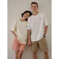 在飛比找ETMall東森購物網優惠-愛心刺繡短袖t恤夏季寬松情侶裝