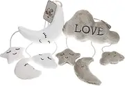 QUMIIRITY Cloud and Moon Plush Wind Chime Rattle for Boy Girl Soft Music Hanging Decoration for Car Seats Strollers and Cribs Design