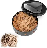 QUHUOYAO Stainless Steel Smoker Box, Stainless Steel BBQ Smoker Box, BBQ Grill and Smoker Accessories, for Use with Wood Chips to Add Smoky BBQ Flavor to Gas or Charcoal Grills