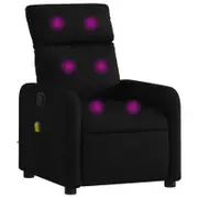vidaXL Massage Recliner Chair Single Sofa Armchair Living Room Black Fabric