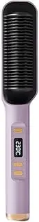 LEDON Ion Hair Straightener Styling Comb, 2 in 1 Hair Straightener Brush and Curler, Portable Electric Straightening Comb Heated Hair Brush (Purple)