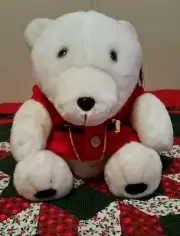 Coca-Cola Plush Polar Bear with Vest and Pocket Watch HSN Exclusive 1995 COA