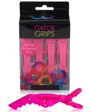 Framar Gator Grip Rubberized Clips 4Pack Pink Sectioning Hair Clips
