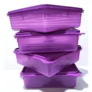 2.9L Tupperware B2B Purple Snack Stor Sandwich Sweet Square Keeper Saver Server