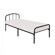 Design Square Metal Bedframe Single Size Country Style - Black