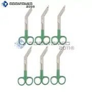 6 Lister Bandage Nurse Scissors 5.5'' - Color Handles(Green)