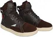 COGOBUSH Leather Motorcycle Boots Men - Anti-slip Sole, Ankle Guard, Cow Milled Grain Leather, Black Motorcycle Boots Men