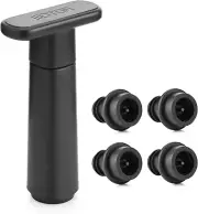 Wine Saver Vacuum Pump with 4 Stoppers, Wine Stopper, Wine Preserver, Reusable B