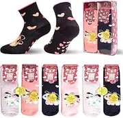 [Enrico Coveri] Pack of 6 Pairs Bright Non-Slip Socks for Kids with Patterns, Non-Slip Socks for Kids 15/24 Months