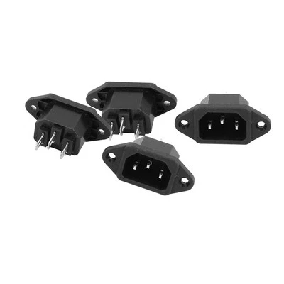 4Pack AC 250V 10A IEC 320 C14 Panel Mount Adapter Power Connector Socket