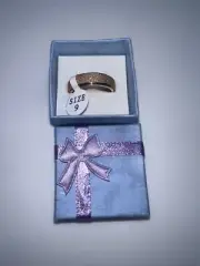 Rose Goldtone Shiny Textured Size 9 Spinner Ring New In Box