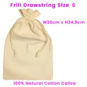 Calico Drawstring Bags Tote Gift Calico Gift Bags Size 6, W20cm*H34.5cm 1-200 Lt