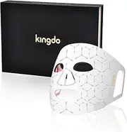 kingdo LED Face Mask Light Therapy, 3-In-1 Red Light Therapy Face Mask with Mixed Colors, Near Infrared, Blue & Red Light Therapy Device for Skin Care at Home(Herringbone)